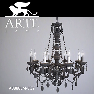 Elegant Gray Chandelier: ARTE LAMP 3D model image 1 