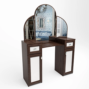 Elegant Venge Wood Dressing Table 3D model image 1 