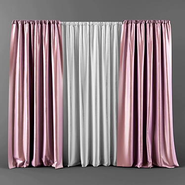 Elegant Drapery Panel 3D model image 1 