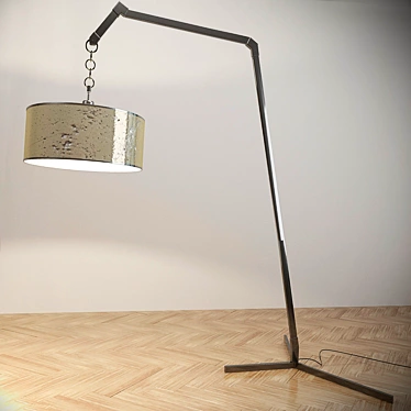 Copper Glow: Modern Floor Lamp 3D model image 1 