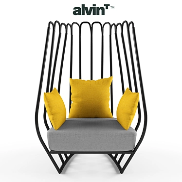 Modern Alumunium High Back Chair 3D model image 1 