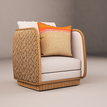 Coastal Braided Lounge Chair 3D model image 1 