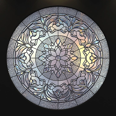 Elegant Round Stained Glass 3D model image 1 