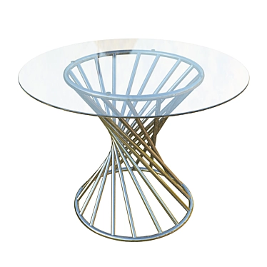 Elegant Curved Leg Glass Table 3D model image 1 