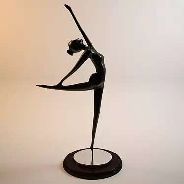 Elegant Ballerina Sculpture 3D model image 1 