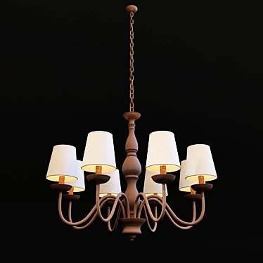 Elegant Metal and Fabric Chandelier 3D model image 1 