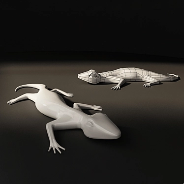 Sleek Lizard Sculpture 3D model image 1 