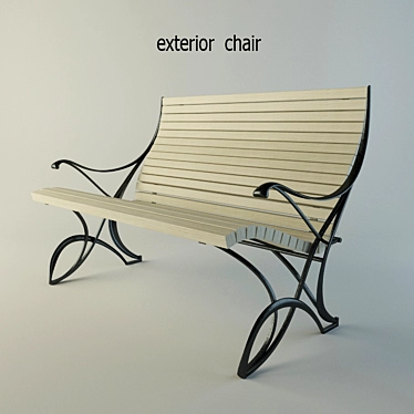 Exquisite Outdoor Bench 3D model image 1 