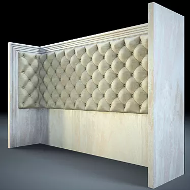 Country Style Linen Headboard 3D model image 1 