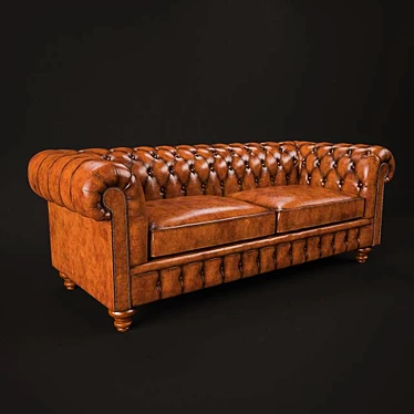 Elegant Cromwell Chesterfield Sofa 3D model image 1 