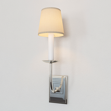 Elegant Polished Nickel Sconce 3D model image 1 