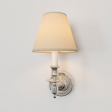 Studio French Single Sconce: Polished Nickel Tissue Shade 3D model image 1 