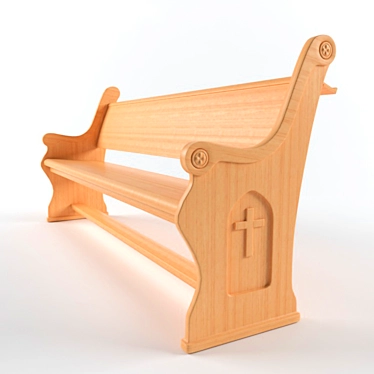 Church Pew: Traditional Seating Solution 3D model image 1 