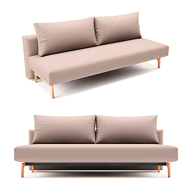 INNOVATION Trym Sofa Bed: 140x200cm Pocket Spring, Oak Legs 3D model image 1 