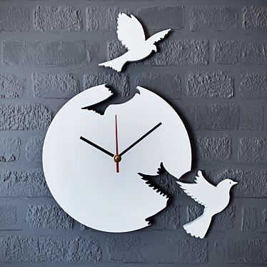 DidiArt "Dove" Acrylic Wall Clock (Red/Blue/Green/Orange/Black/White, 30x30 cm 3D model image 1 