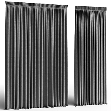 Dual-Position Curtain Set 3D model image 1 