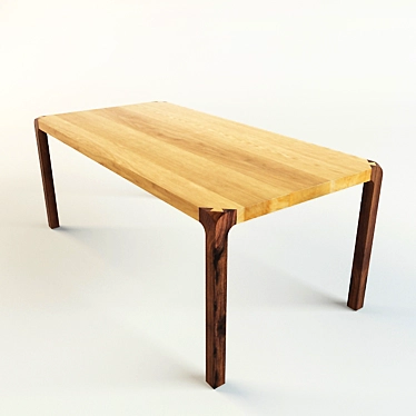 Wooden Coffee Table  Unique Handcrafted Design 3D model image 1 