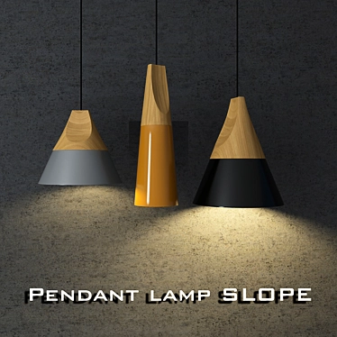 Sloping Elegance Pendant Lamp 3D model image 1 