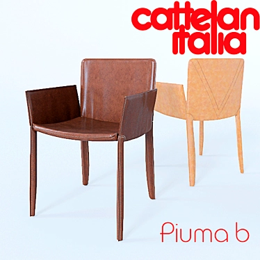 Piuma b Dining Chair: Sleek and Stylish 3D model image 1 