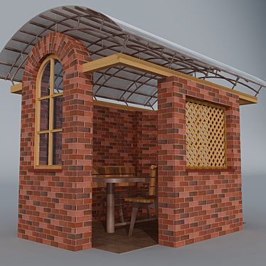 Cozy Retreat: 3x4m Arbor 3D model image 1 