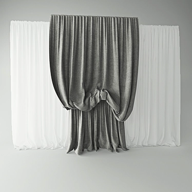 Elegant Window Curtain 3D model image 1 