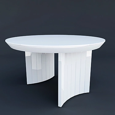 Elegant Round White Dining Table 3D model image 1 