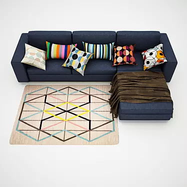 Cozy Corner Sofa Set with IKEA Accessories 3D model image 1 