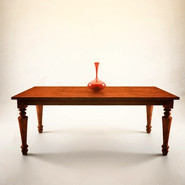 Elegant Table & Vase Set 3D model image 1 