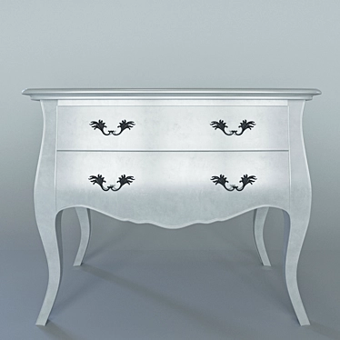 Sylvia Silver Leaf Chest: Elegant & Trendy 3D model image 1 