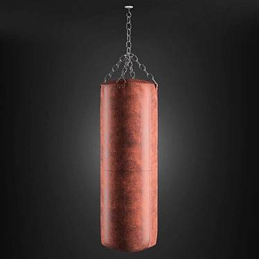 Vintage Brown Leather Punching Bag 3D model image 1 