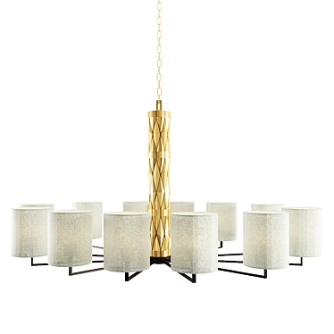 Flaire 12-Light Chandelier: Stunning Statement Piece 3D model image 1 