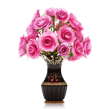 Elegant Pink Rose Pendant 3D model image 1 