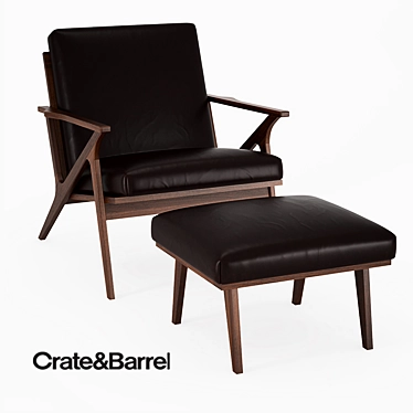 Crate and Barrel Cavett Leather Chair 3D model image 1 
