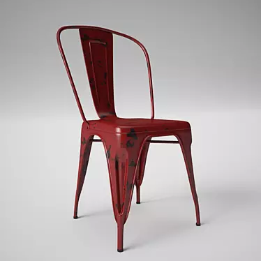 Vintage Industrial Style High Back chair 3D model image 1 