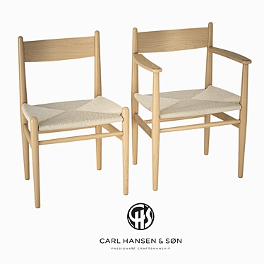 Modern Danish Design Chairs 3D model image 1 