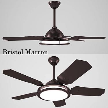 Bristol Marron Ceiling Fan - Modern Design 3D model image 1 