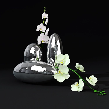 Elegant Orchid Vase Composition 3D model image 1 