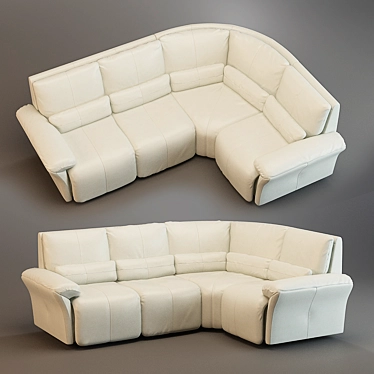 Modern Velvet Sofa 3D model image 1 