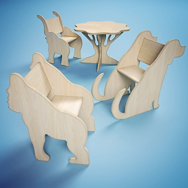 Enchanting Wooden Nursery Set 3D model image 1 