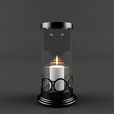 Elegant Metal and Glass Candlestick 3D model image 1 