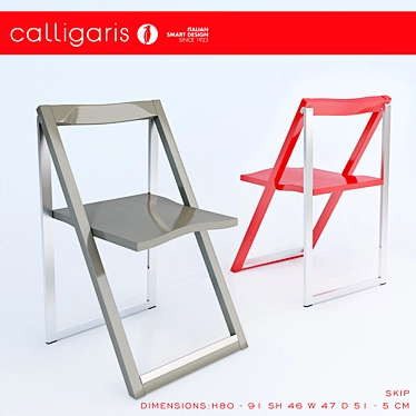 Calligaris Skip: Stylish Adjustable Height Dining Chair 3D model image 1 