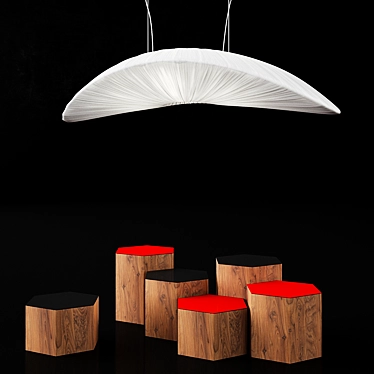 Liana Lamp and Centre Tables: Aqua Creations & Modloft 3D model image 1 