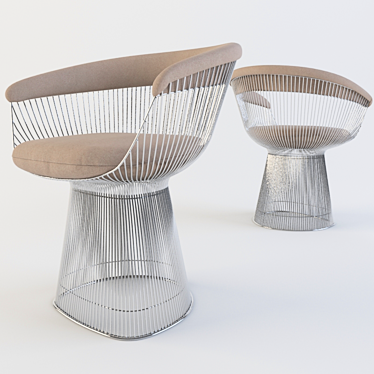 Platner Side Chair: Iconic Design 3D model image 1 