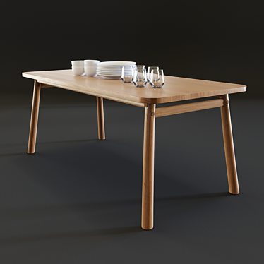 Navy 180x85cm Dining Table 3D model image 1 