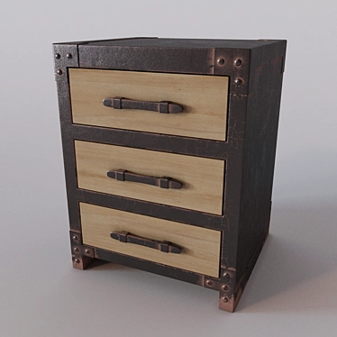 Industrial Loft Raw Chest Storage 3D model image 1 