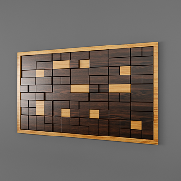 Title: Rustic 3D Wooden Wall 3D model image 1 