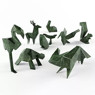 Wildlife Geometry: 8 Animal Sculpture 3D model image 1 