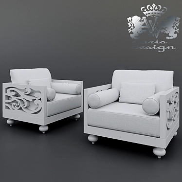 Elegant Delphin Armchair | Luxurious Comfort for Your Home 3D model image 1 