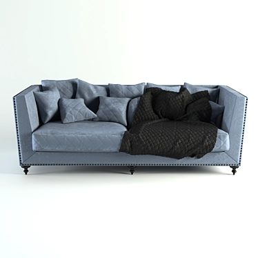 Classic Capitone Sofa: Custom-made, Real Model, with Cover 3D model image 1 