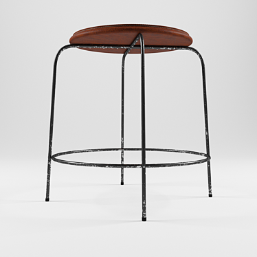 Sleek Backless Stool: Modern Loft Design 3D model image 1 